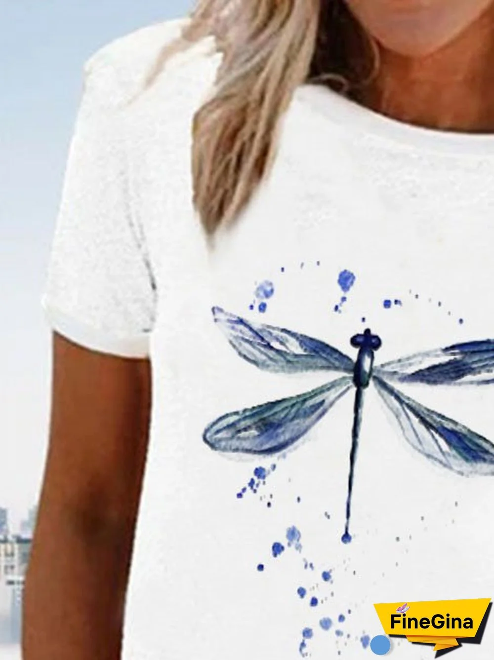 Women Cotton Crew Neck Casual Graphic Plus Size T-shirt