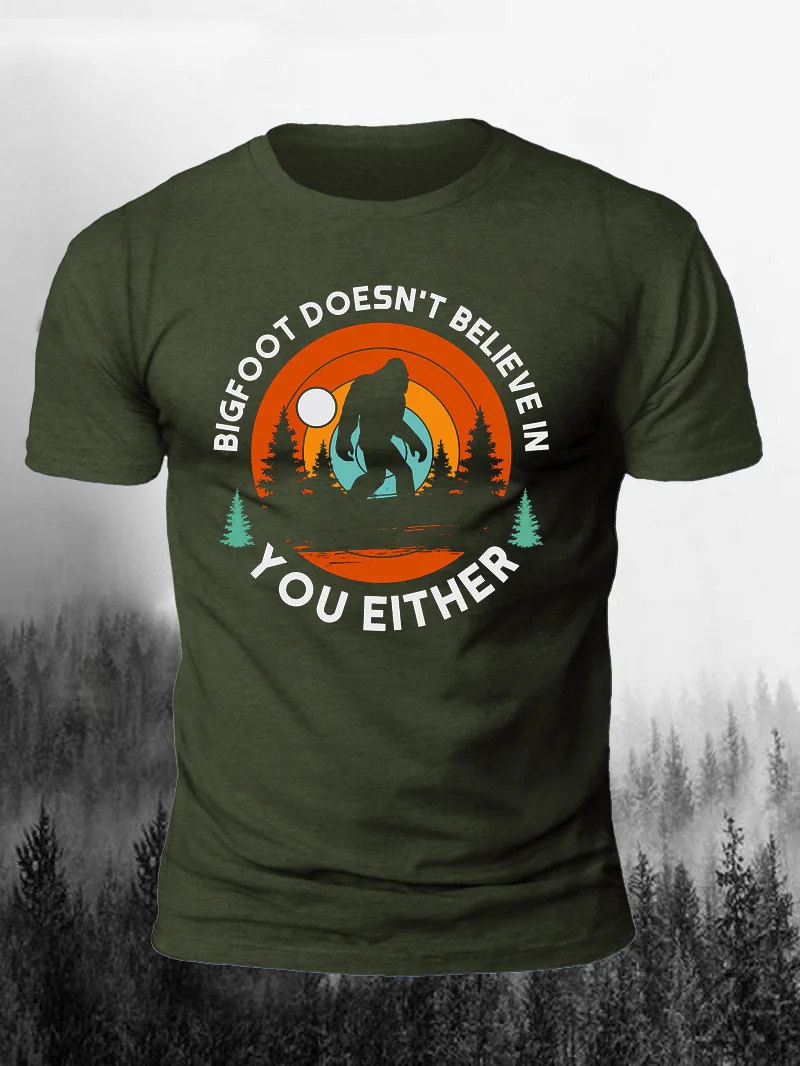 Sunset Orangutan Forest Print Short Sleeve Men's T-Shirt in  mildstyles