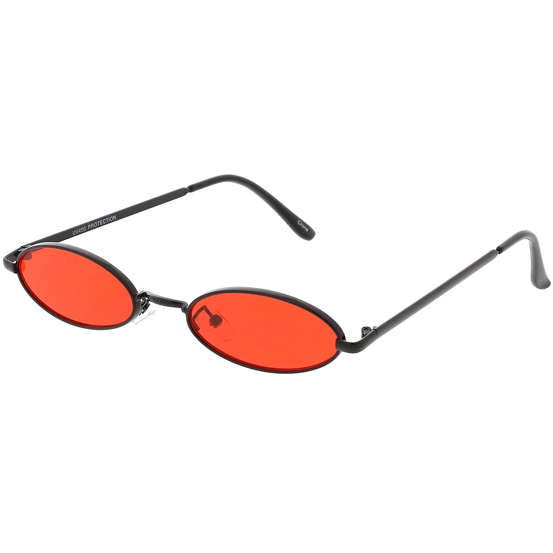 Extreme Small Oval glasses Color Tinted Flat Lens 51mm