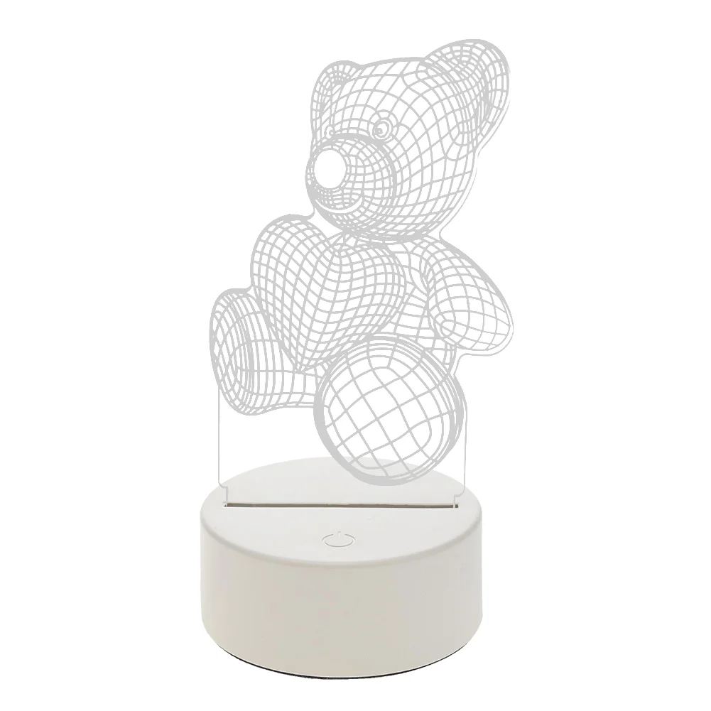 USB 3D LED Bedside Night Light Romantic Love Acrylic Desktop Table Lamp (A)