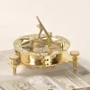 Imported pure brass sundial compass retro outdoor portable mini compass ornaments
