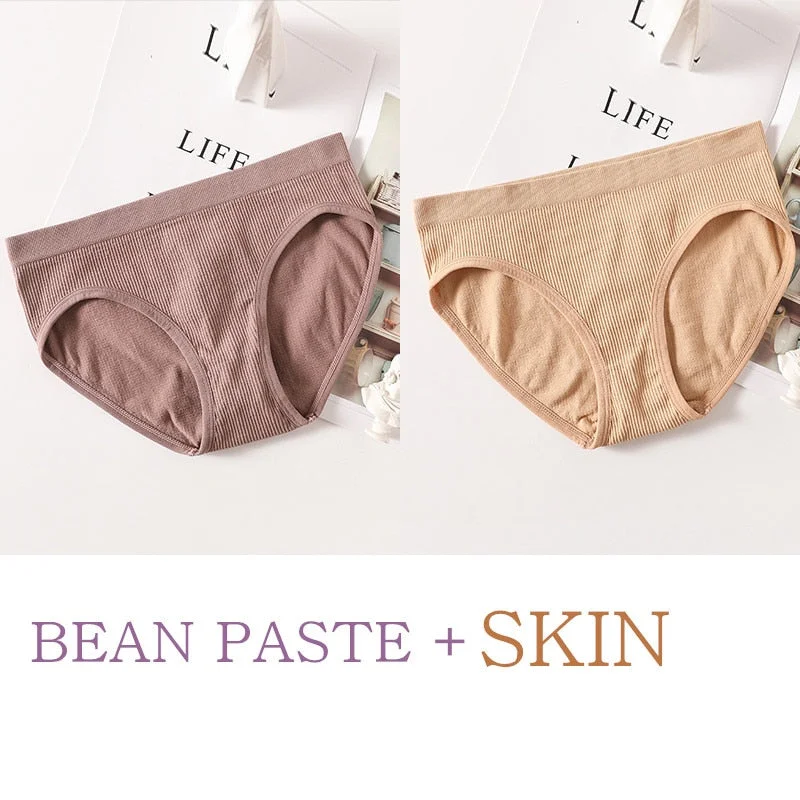 2PCS/Set Women Panties Bodyshaper Briefs Seamless Underwear Sexy Female Underpants Sexy Lingerie Ladies Comfort Cotton Panty M-L