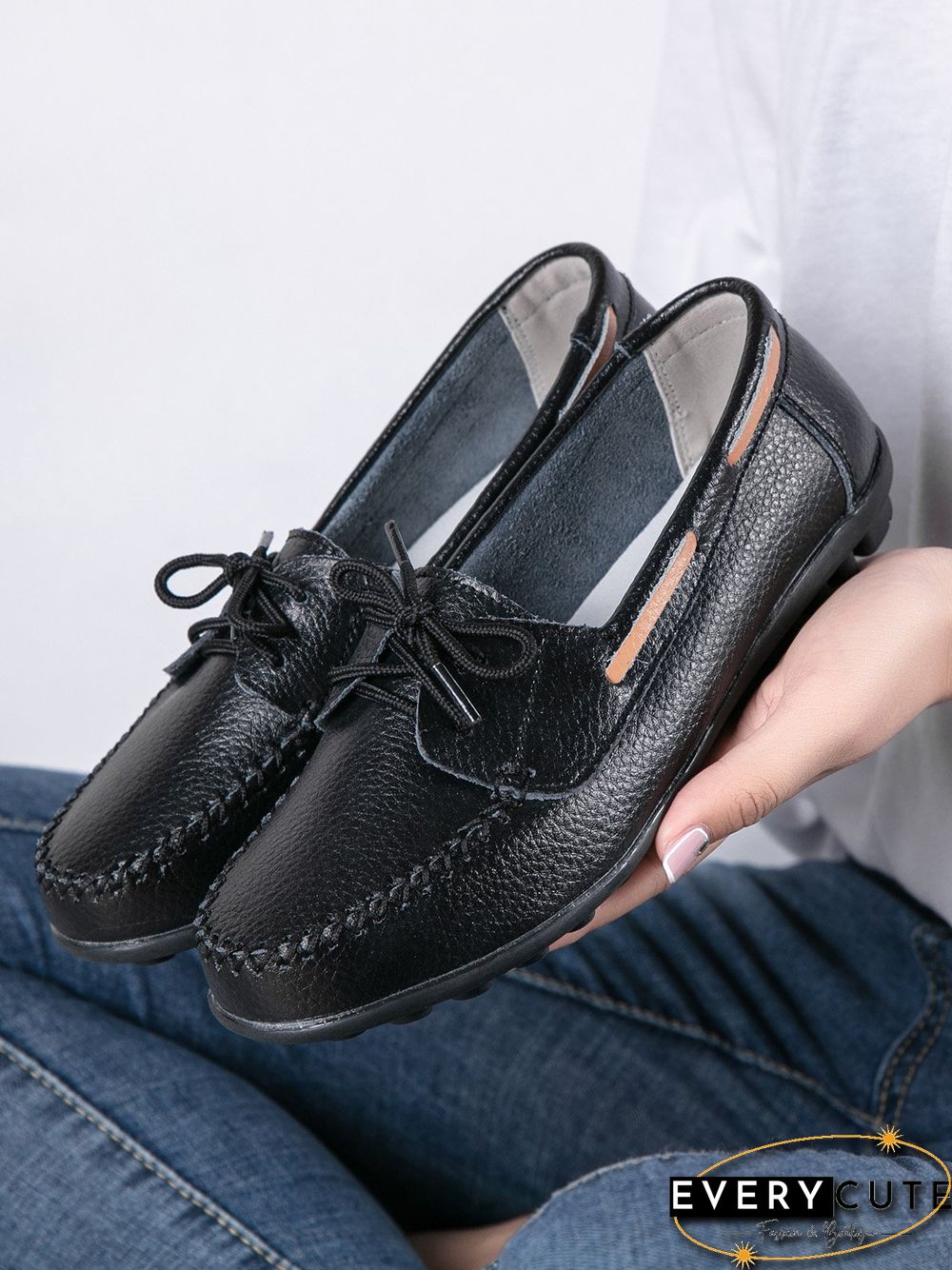 Retro Casual Simple Lace-up Flat Shoes