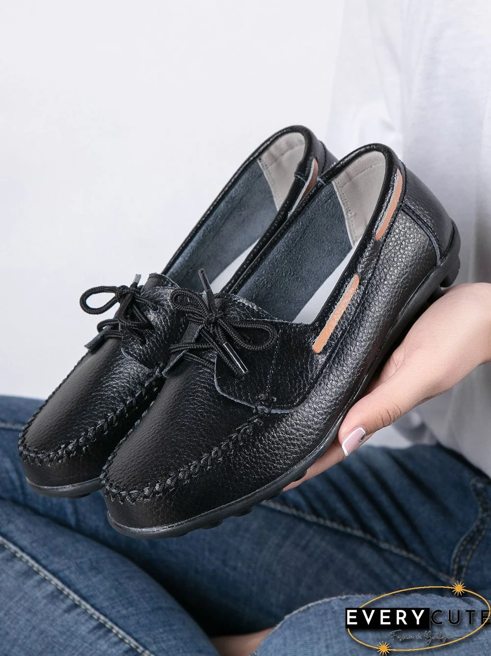 Retro Casual Simple Lace-up Flat Shoes