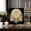 DIY Pearl Painting Rose for Home Wall Decor with Frame(30x30cm)