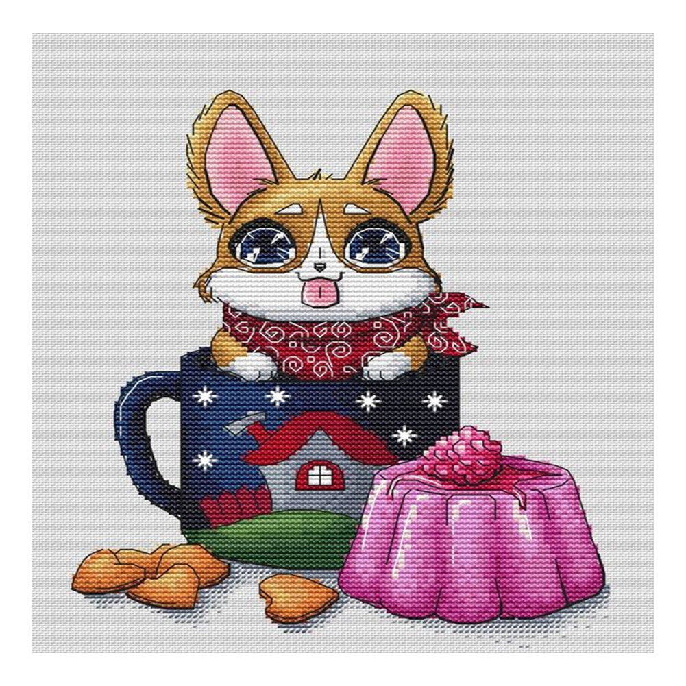 

Dog Cup - 11CT Stamped Cross Stitch - 35*35CM, 501 Original