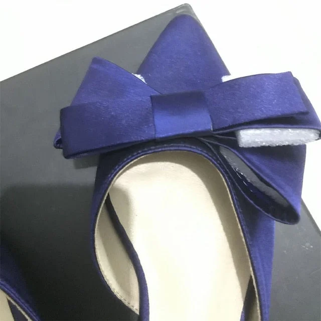 2019 spring and summer women's shoes Korean silk satin Pointed bow tie slippers Baotou flat heel sets semi slippers