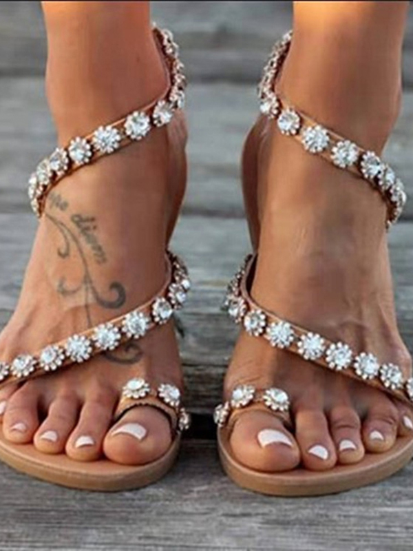 Comstylish Bohemian Rhinestone Sandals