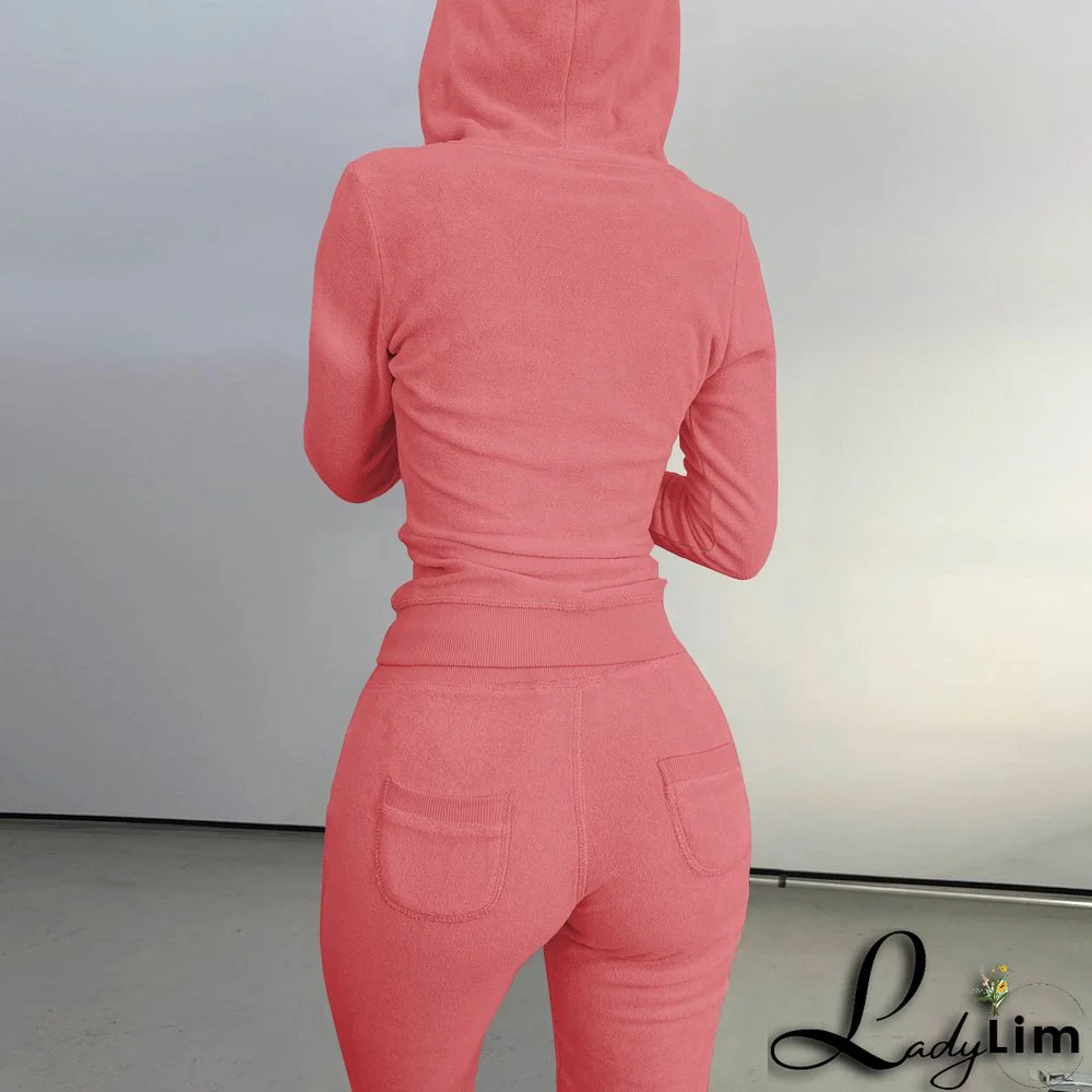 Women's Autumn/Winter Fleece Vest Hooded Three-Piece