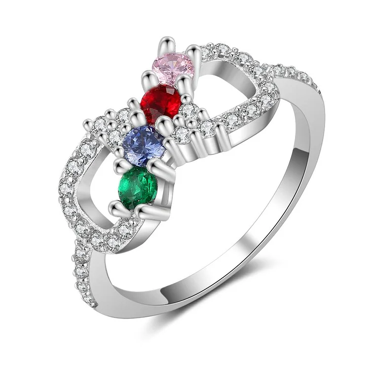Infinity Mother Ring Peronalized with 4 Birthstones Custom Mother Ring