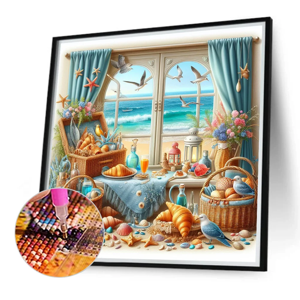 Diamond Painting - Full Round Drill - Sea View(Canvas|40*40cm)