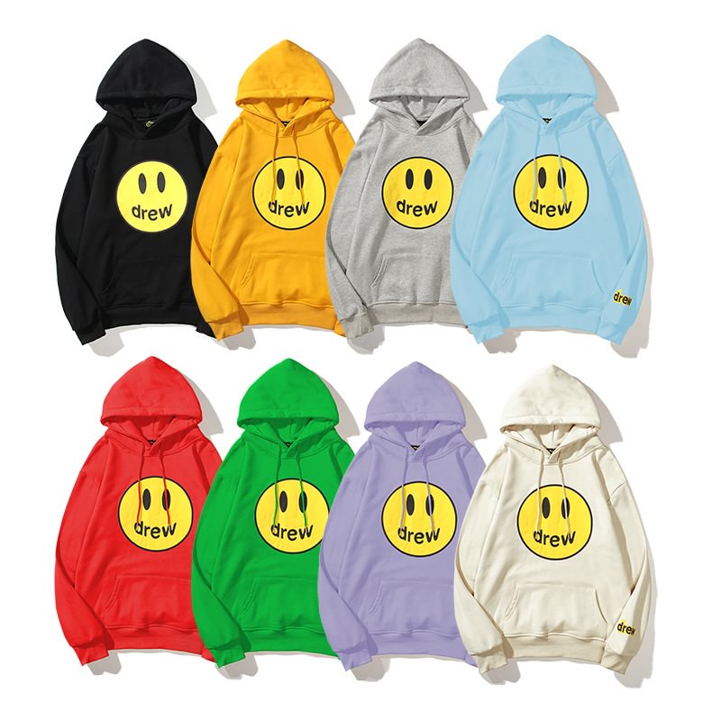 DREW Smiley Sweater Unisex Couples Hooded Sweater Hoodie