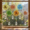 6PCS Flowers 5D DIY Diamond Painting Wind Chimes Suncatcher Kit Double Sided Diamond Art Kits Suncatcher with Crystal Pendant for Home Wall Window Decor Adults DIY Art Craft