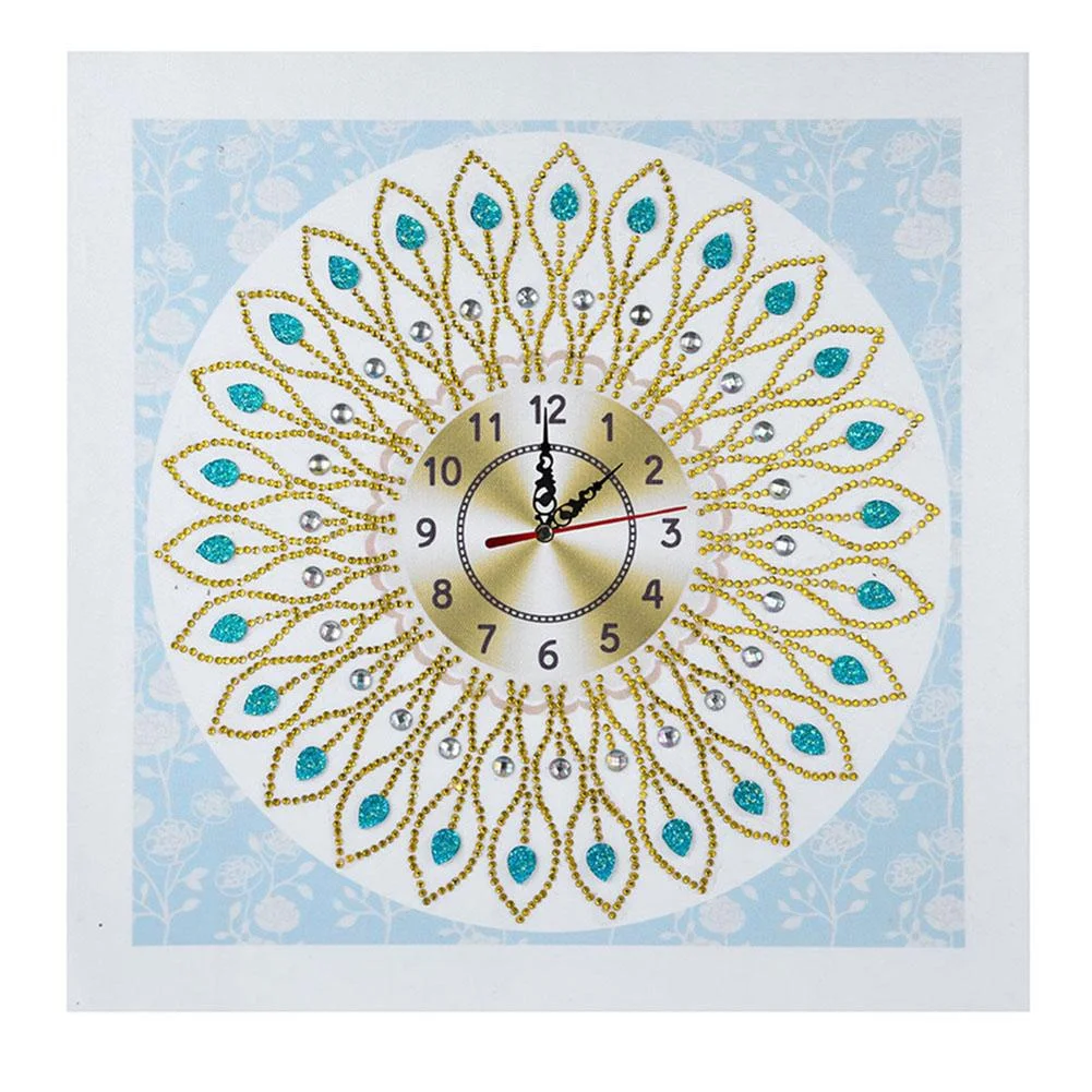 Flower Wall Clock - Partial Drill - Special Diamond Painting