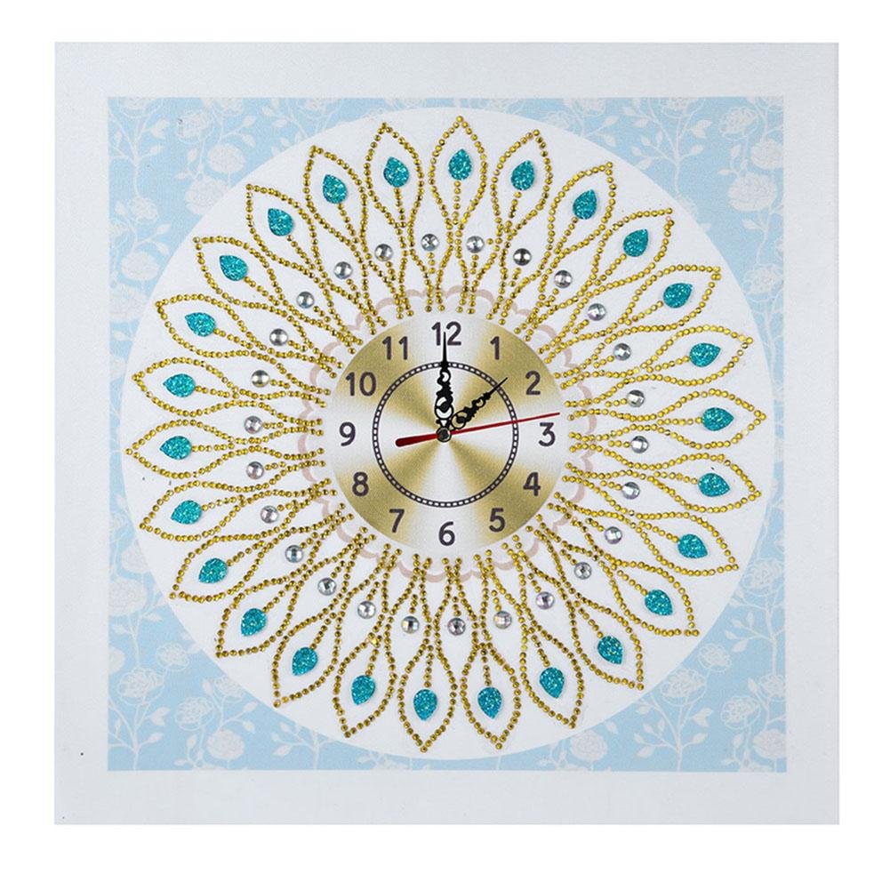 Flower Wall Clock - Partial Drill - Special Diamond Painting