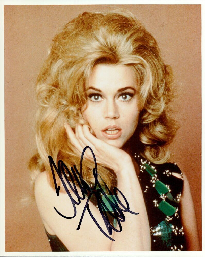 Jane Fonda (Barbarella) signed 8X10 Photo Poster painting