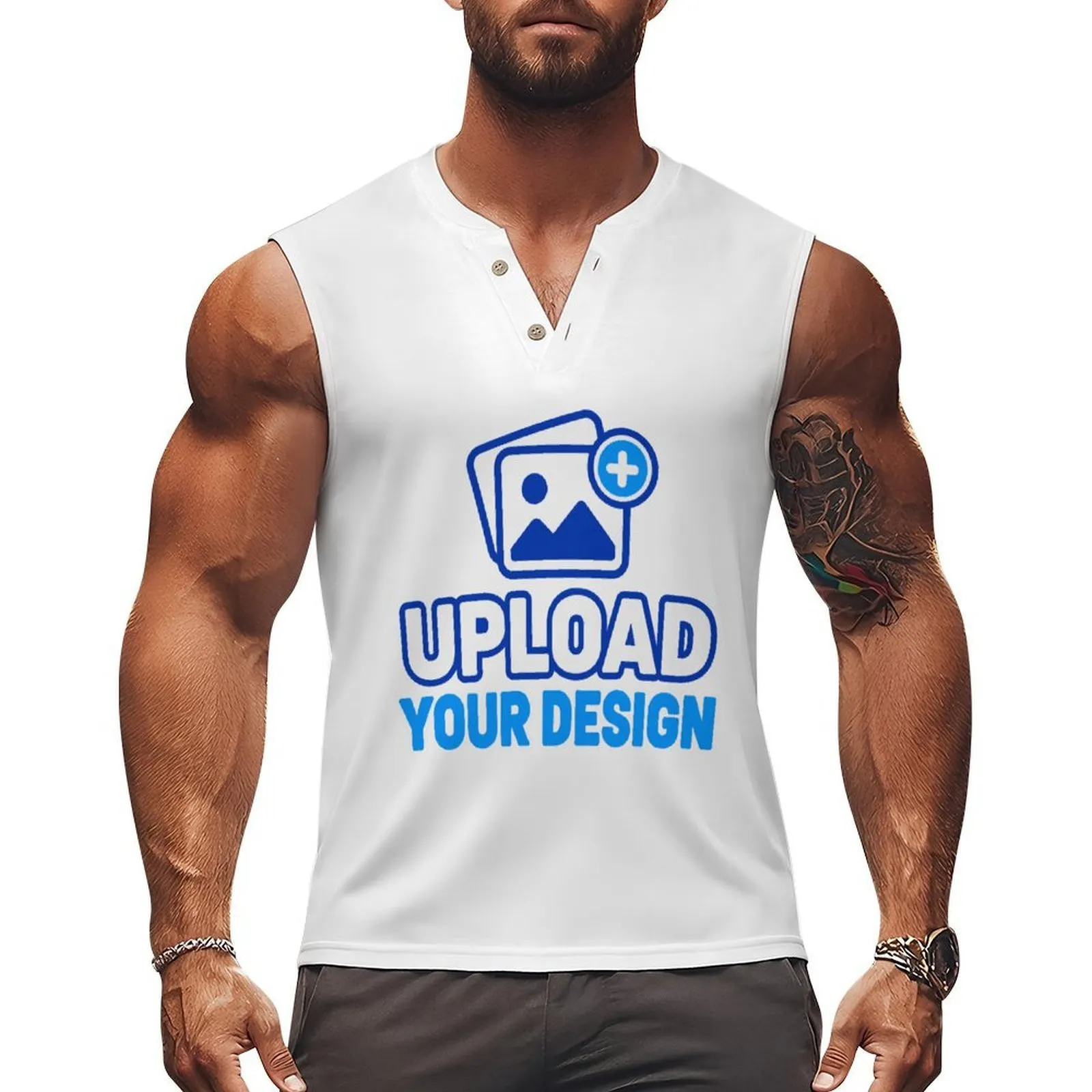 Men's Henley Short Sleeve T-Shirt custom product view 8