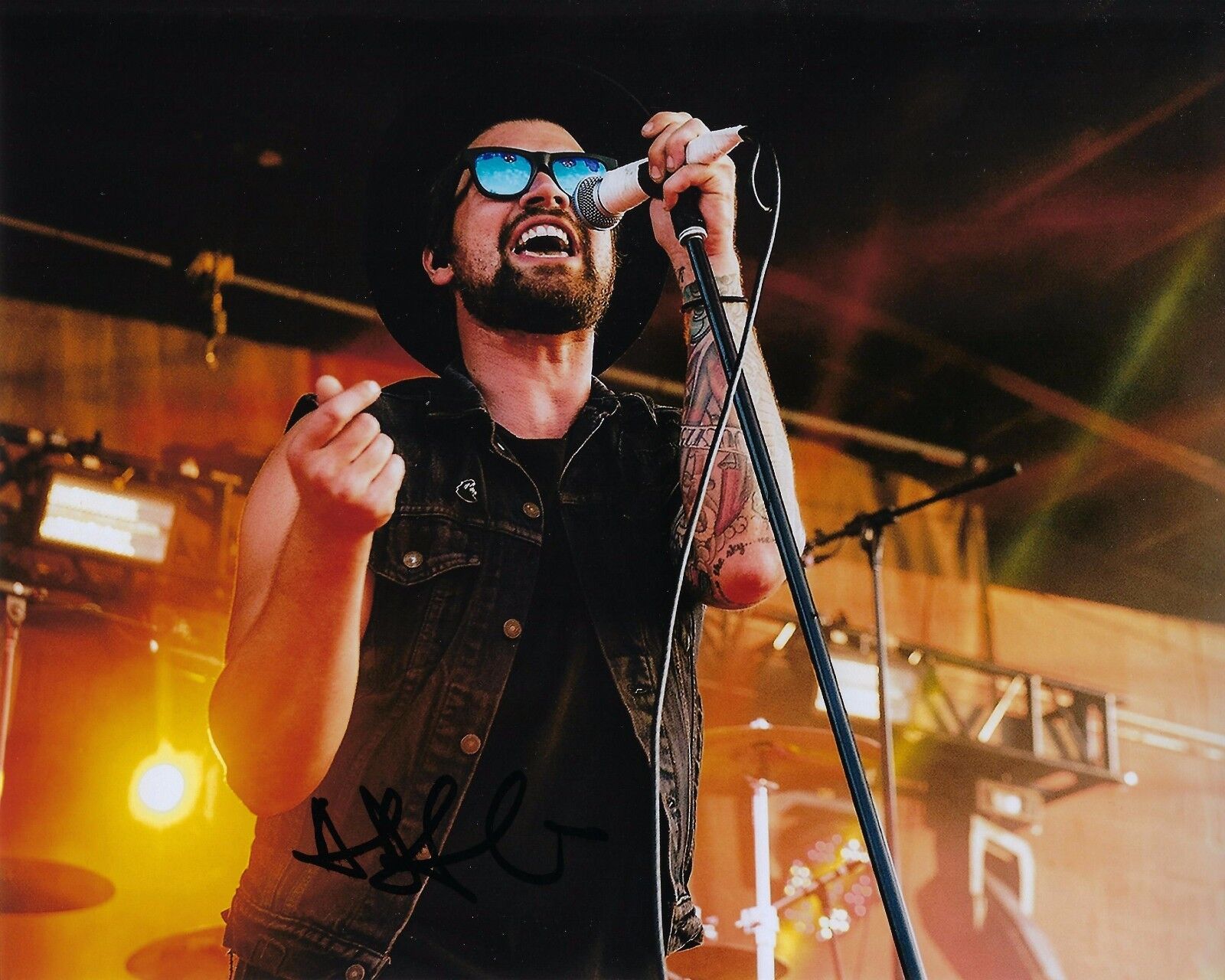 GFA Taking Back Sunday Singer * ADAM LAZZARA * Signed 8x10 Photo Poster painting PROOF A3 COA