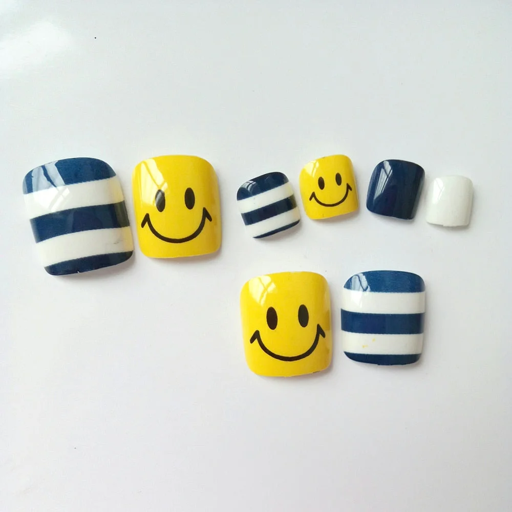 24Pcs Shiny Artificial False Toenails Lovely Pink Fake Toe Nail Tips For Manicure Full Cover Press On Nails-Nail Inspo