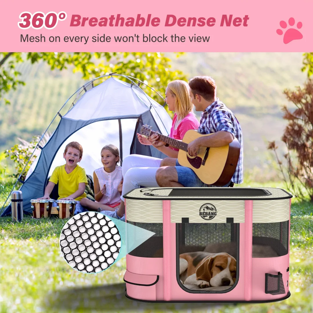 BEBANG Cat Playpen, Pet Playpen for Indoors Outdoor for Small Dogs, Portable Pet Crate Kennel House for Cat Rabbit Kitten(S)