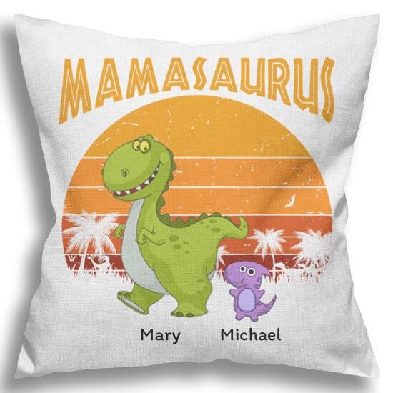 Mamasaurus Personalized Pillow Cover
