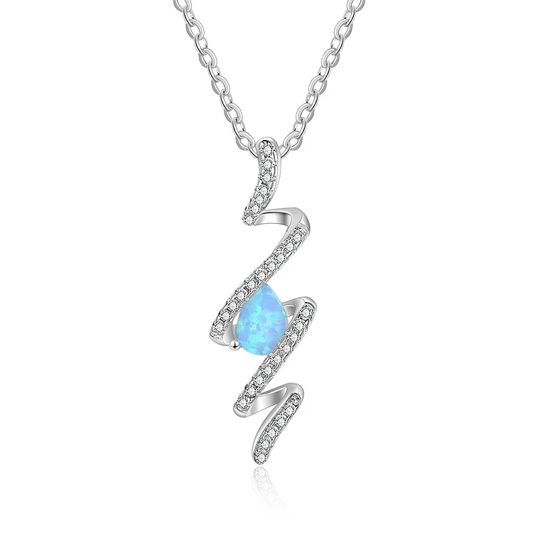 Opal Teardrop Pendant Necklace for Women