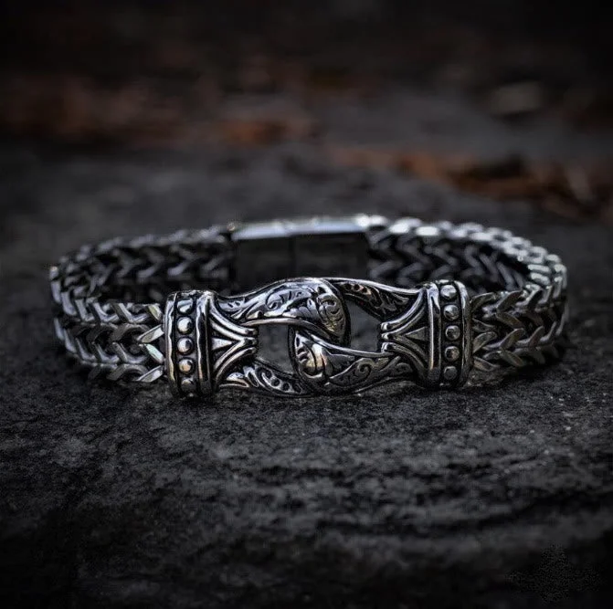 Coutureaura Nordic Carved Totem Double Row Bracelet