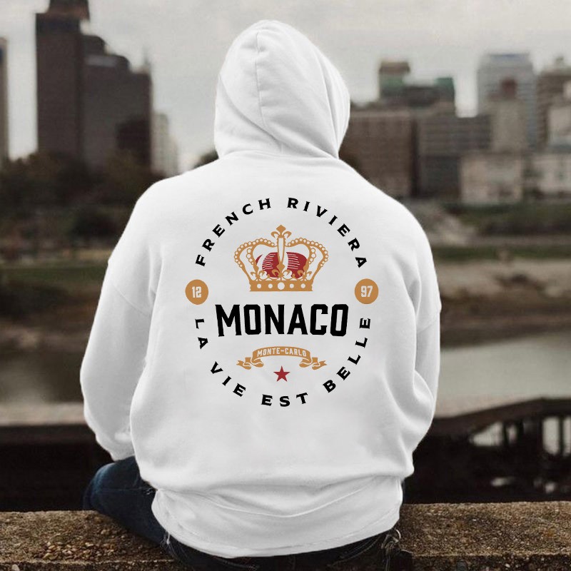 Men's Hoodie Vintage Monaco Monte-Carlo Long Sleeve Casual Daily Tops Lixishop 