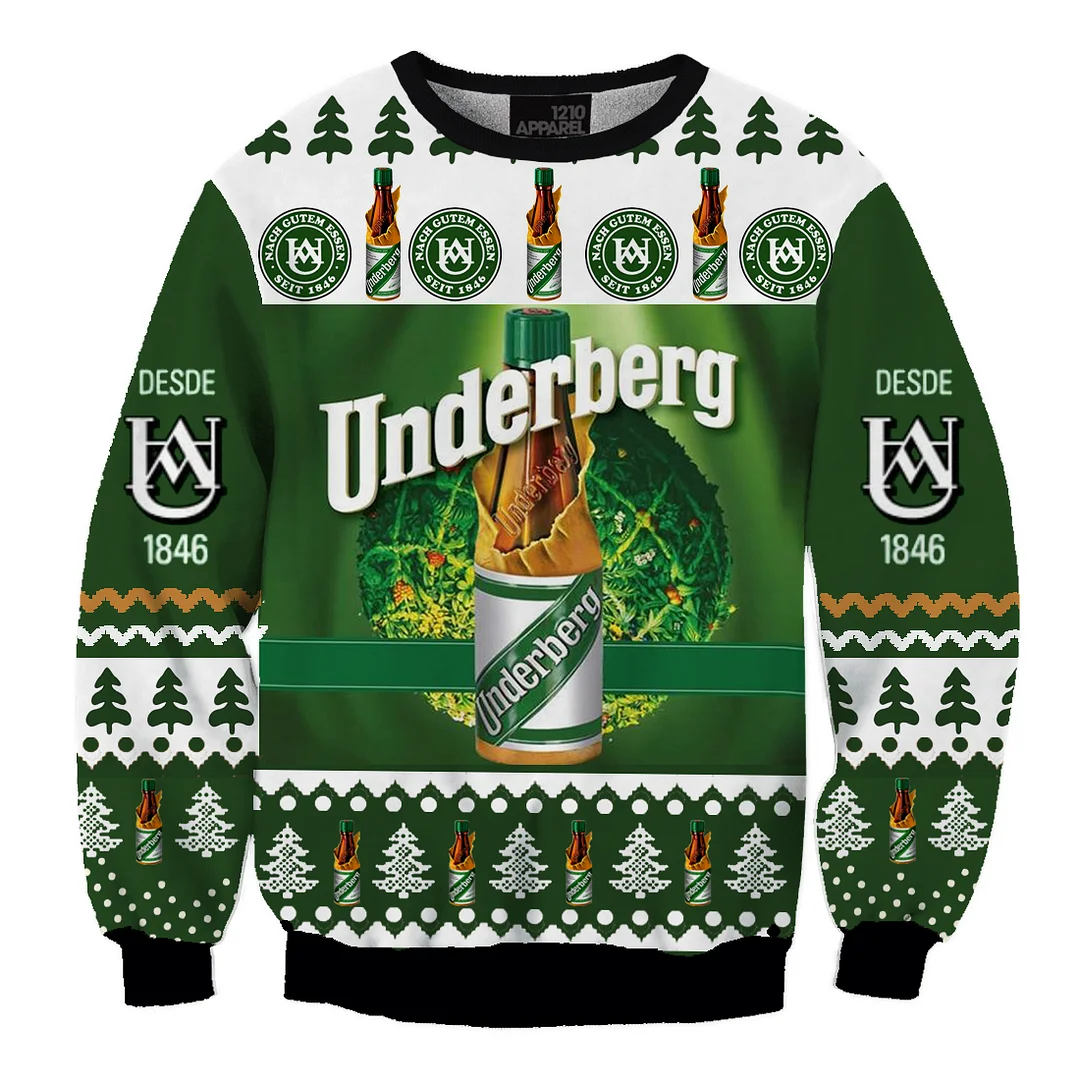 Unisex Underberg Funny 3D Printed Christmas Ugly Sweatshirt、、URBENIE