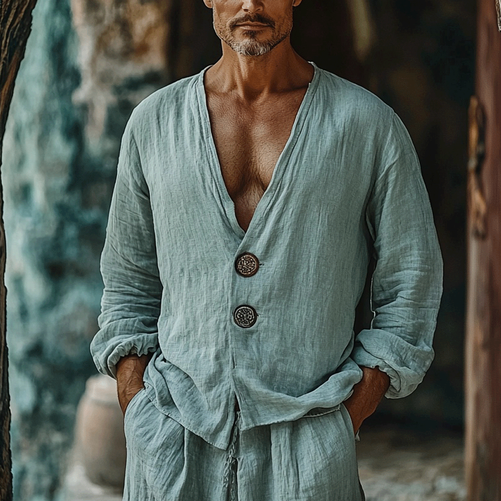Men's Linen Shirt-inspireuse