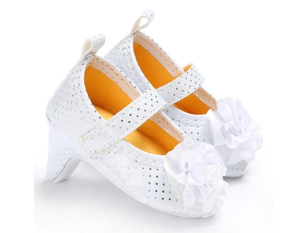2018 Brand New Newborn Baby Girl Bowknot Shoes High Heels for Photos Prop Princess Toddler Crib Flower Shoes First Walkers 0-18M