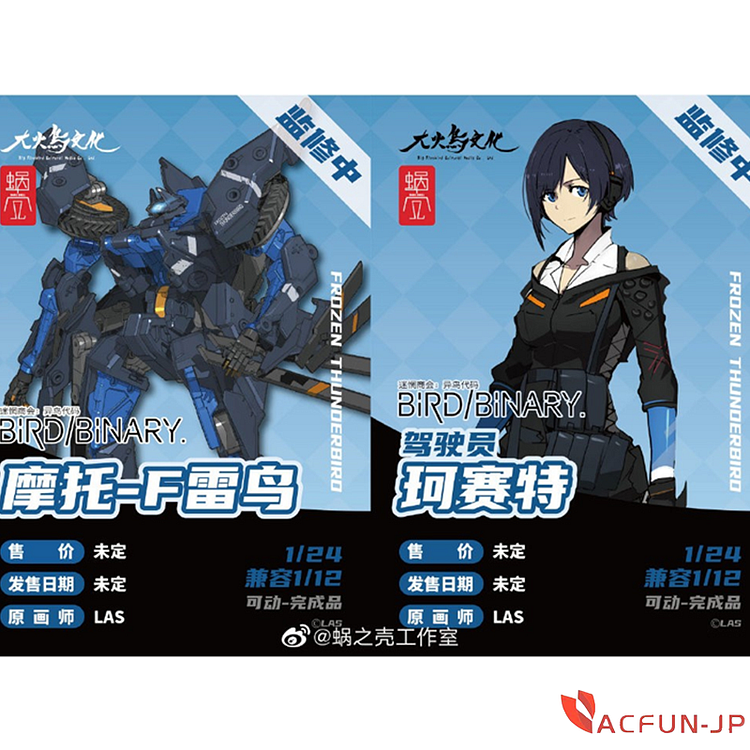 【予約】蝸之殻 ＆ 大火鳥玩具 迷い商会 1/24 変形 ロボット binary bird バイナリバードF ＆ 1/12 機甲少女 操縦士 可動 素体 ヘッド アクション フィギュア