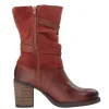 Women Vintage Chunky Heel Mid-Calf Boot