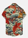 Full-Print Koi Printing Lucky Short Sleeve Shirt