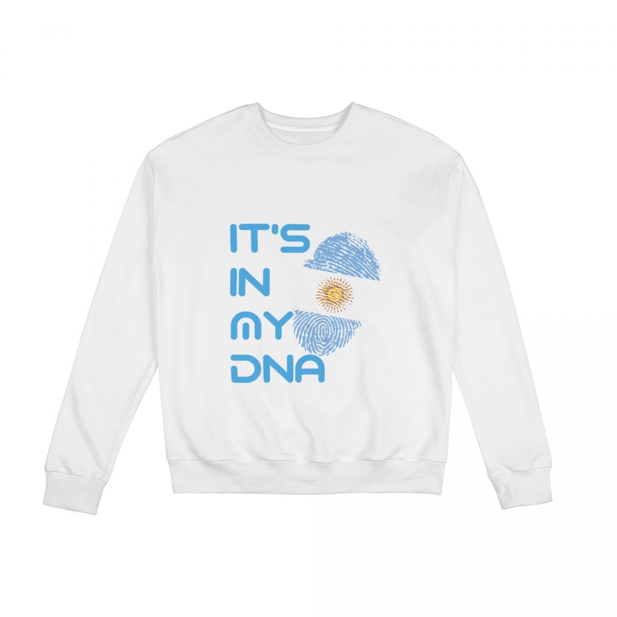 Argentina Fingerprint Sweatshirt Round Neck Tops