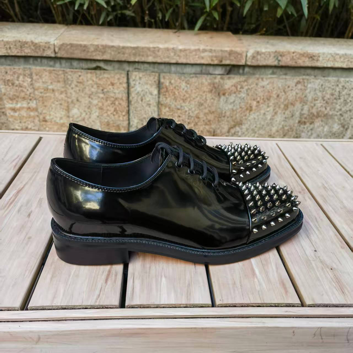 Merumote Gentleman's Oxford Shoes Red bottom Classic Formal Rivet Shoes-MERUMOTE