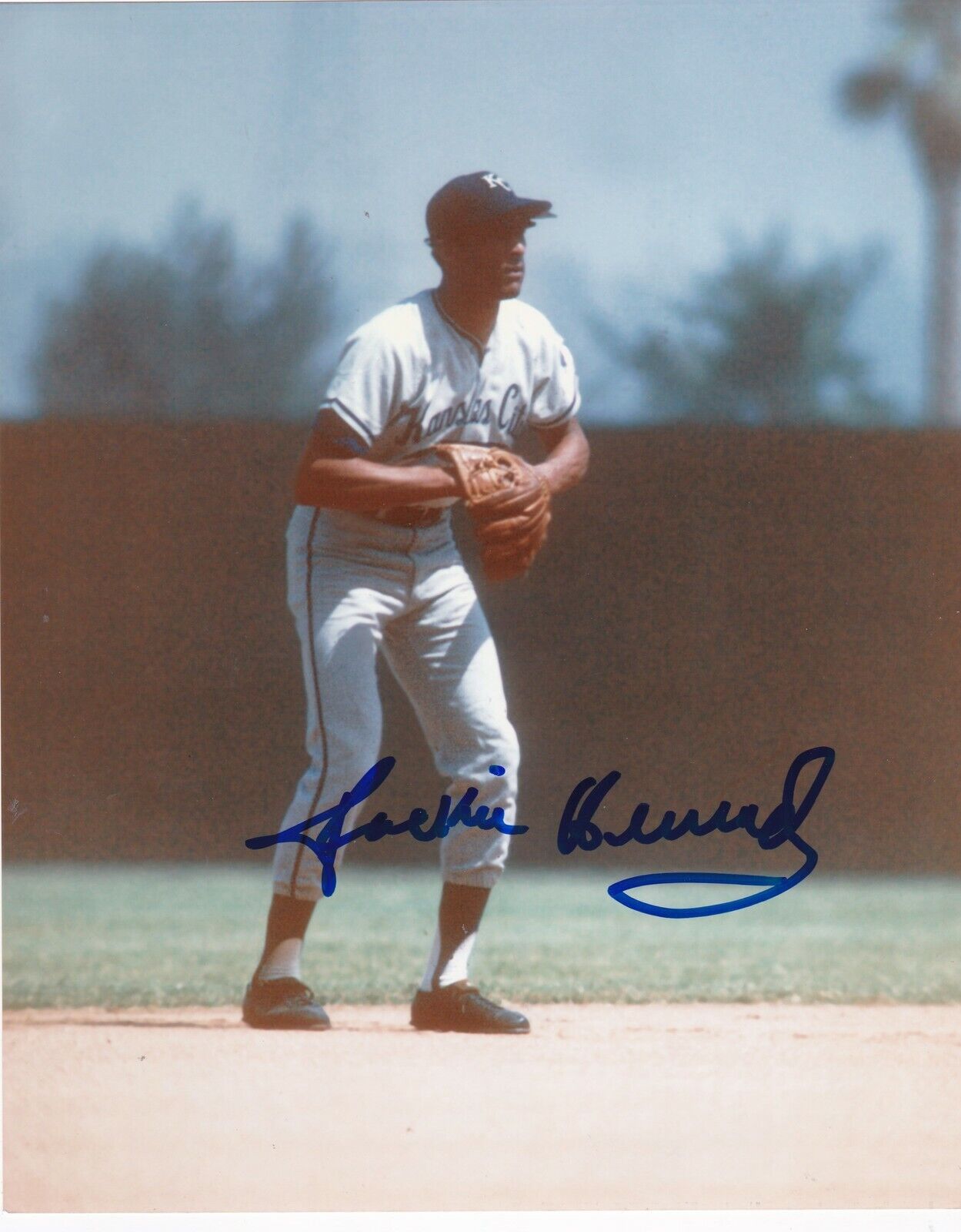 JACKIE HERNANDEZ KANSAS CITY ROYALS ACTION SIGNED 8x10