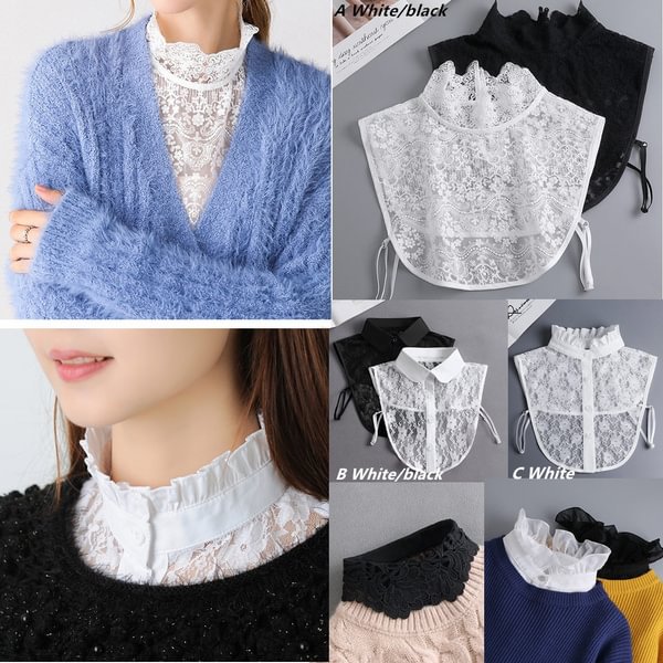 New Fashion Clothing Accessories Cardigan Sweater Dress Decorative Lace Detachable Dickey CollarTurtleneck Fake Collar Shirt For Women Girls - Shop Trendy Women's Fashion | TeeYours