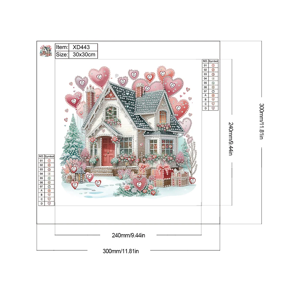 Diamond Painting - Partial Special Shaped Drill - Love House(Canvas|30*30cm)