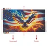 (US Only)5D DIY Full Round Drill Diamond Painting Independence Day Eagle Kit 70x40cm