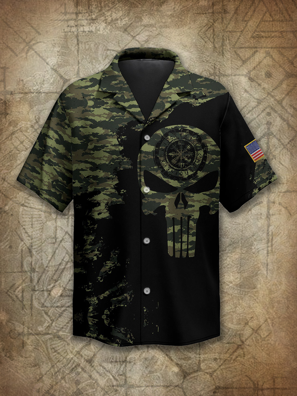 Viking Tactical Camo Totem Norse Spirit Power Heritage Hawaiian Shirt / Rvogue / Rvogue