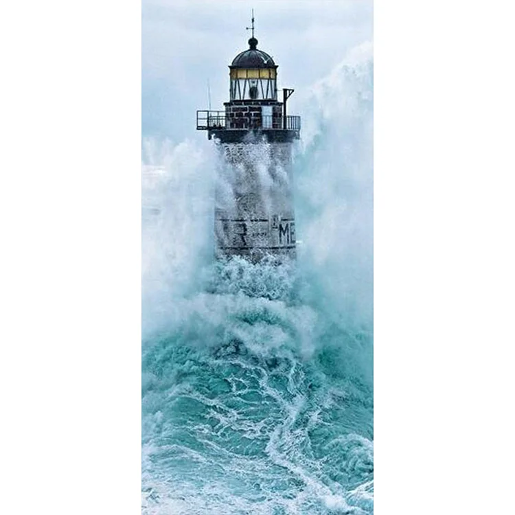 Seaside Lighthouse - Full Round - Diamond Painting(40*80cm）