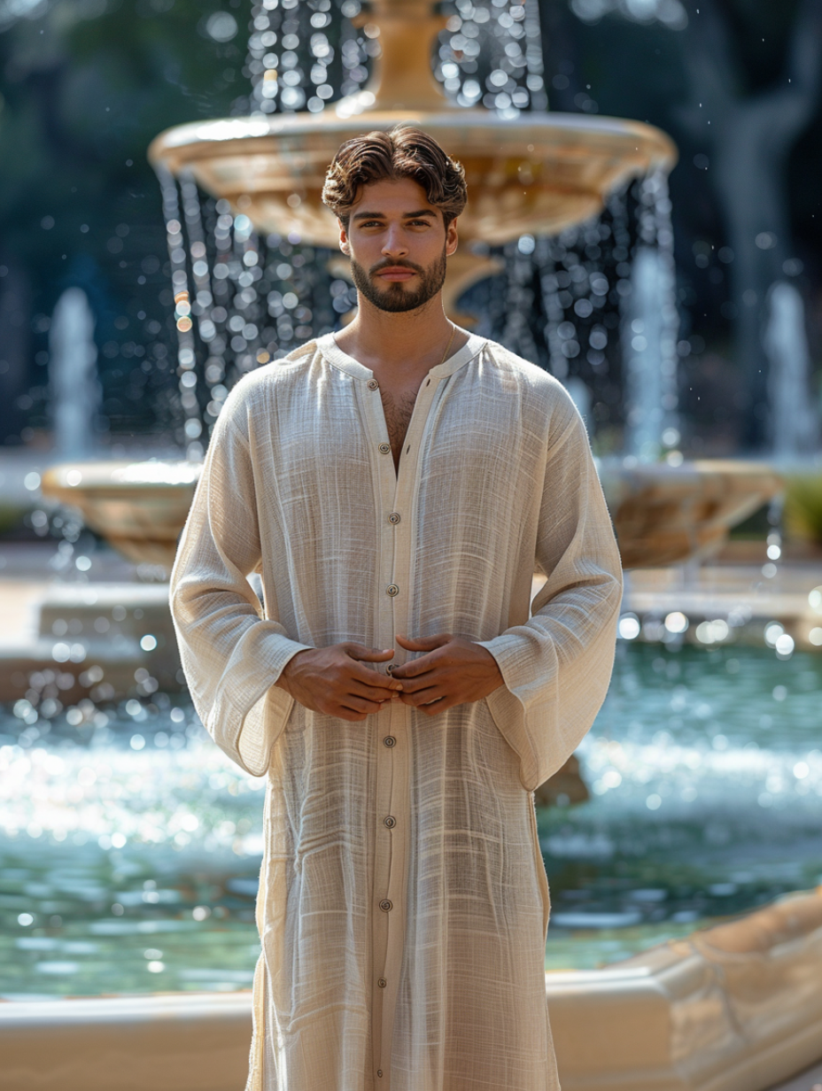 Cozy Men Linen Kaftan Long Caftan