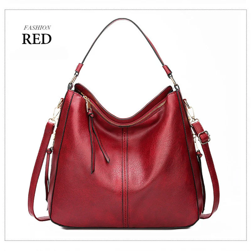 Women's Elegant Soft Leather Handbag Large Capacity Shoulder Bag