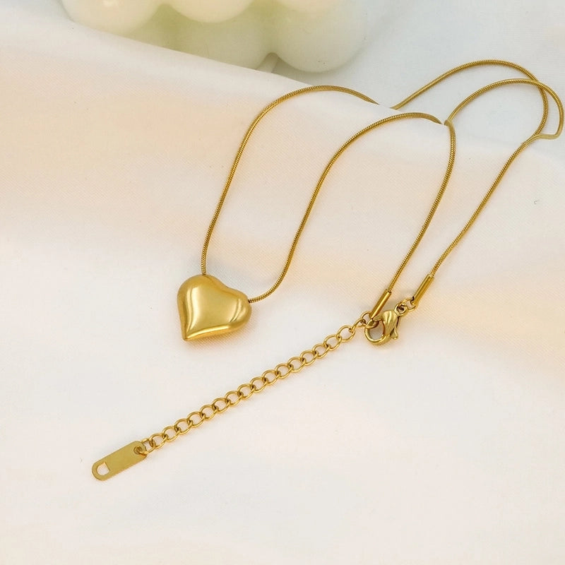 Elegant Minimalist Heart Shape 304 Stainless Steel Stainless Steel Necklaces