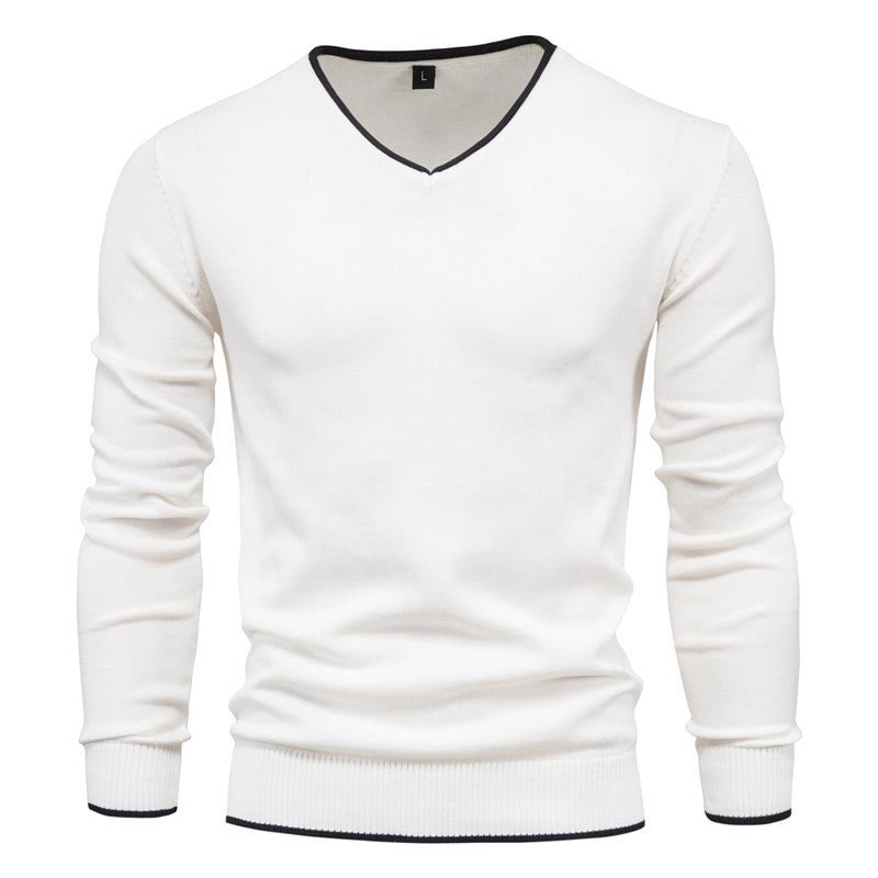 Men's Sweater Solid Color Long Sleeve Pullover - VSMEE