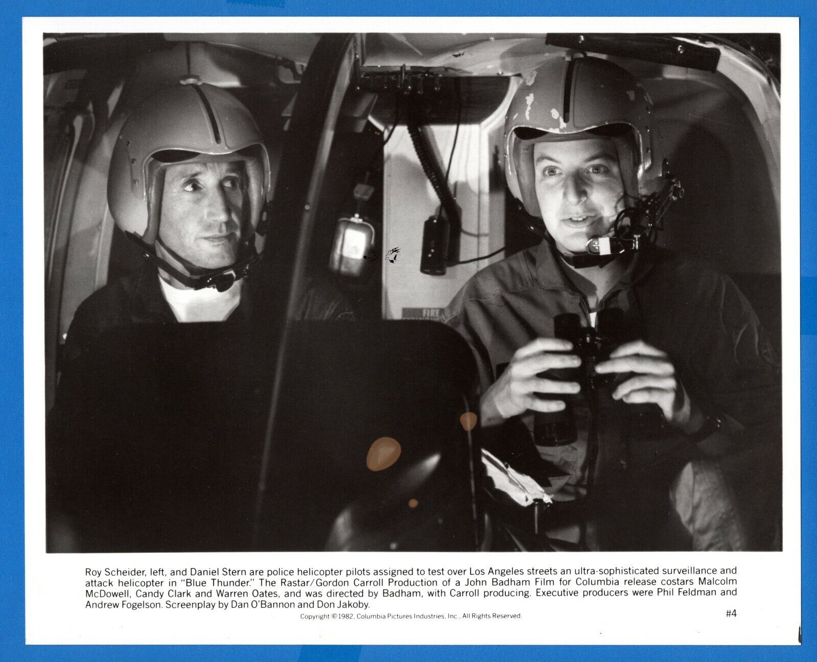 ROY SCHEIDER DANIEL STERN 8x10 Promo News Press Photo Poster painting BLUE THUNDER Movie 1982