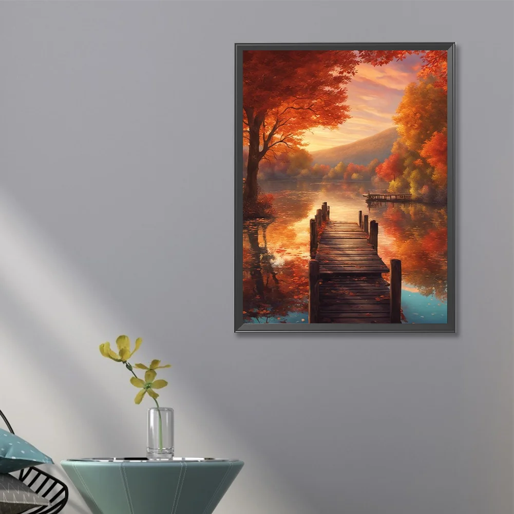 Diamond Painting - Full Square Drill - Autumn Lake(Canvas|45*60cm)