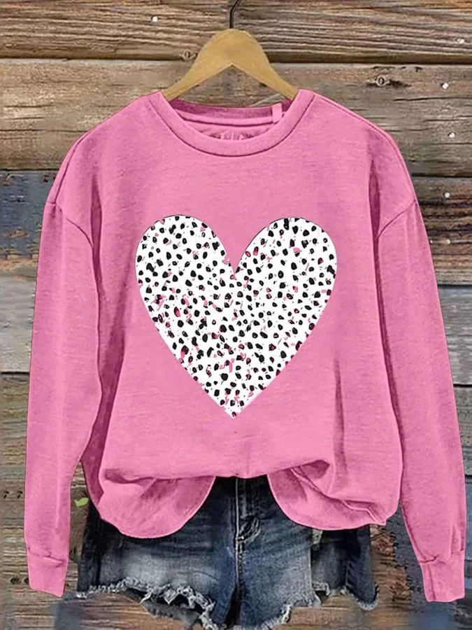 Women's Valentines Day Lovely Hearts Love Art  Printed Sweatshirt