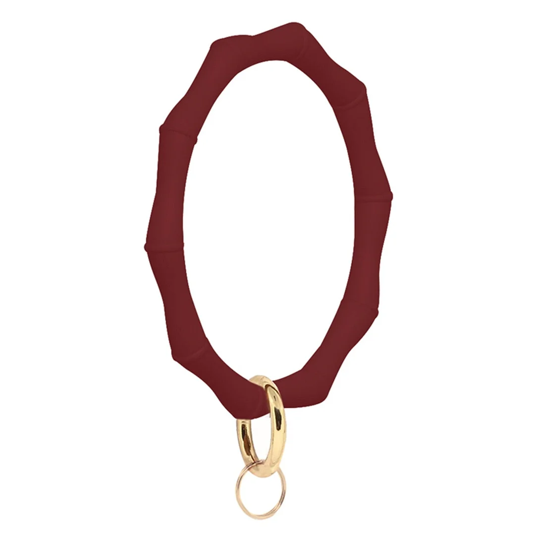 Dvacaman Hot Sale Big O Shaped Silicone Loop Wrist Key Ring Keychain with Gold O Clasp Round Key Wrist Strap Accessory Wholesale